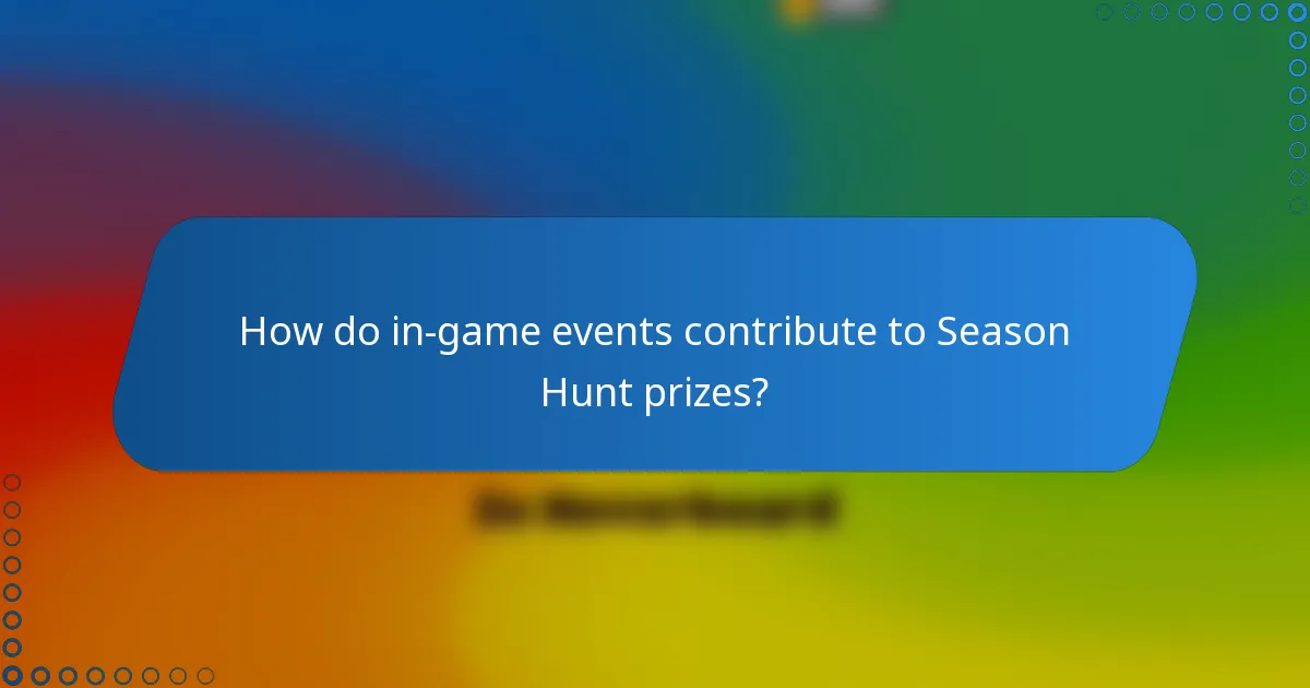 How do in-game events contribute to Season Hunt prizes?