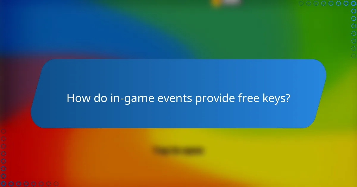 How do in-game events provide free keys?